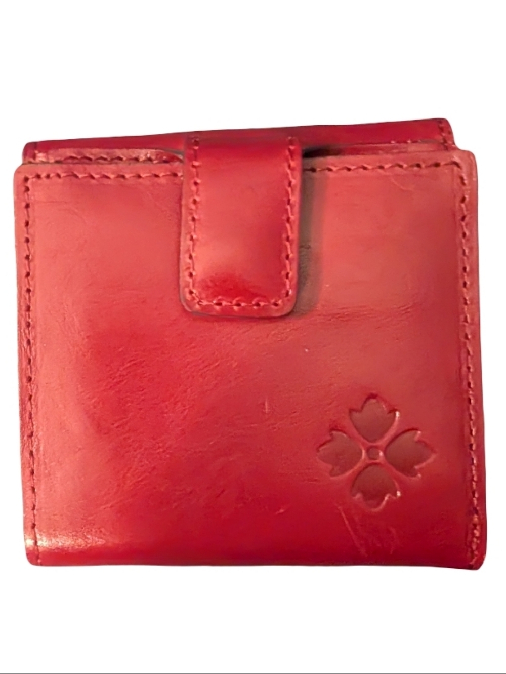 Patricia Nash Astra Vintage Distressed Wallet in Ruby Red Italian Leather​